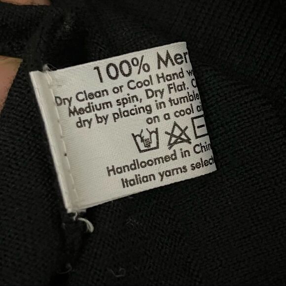 Eskandar Black Sweater Merino Wool Scoop Neck Long Sleeve Lightweight M - Picture 6 of 7